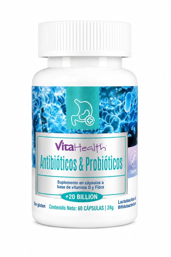 Prebióticos y Probióticos 20 billion (60 capsulas) 24g de Vital Health