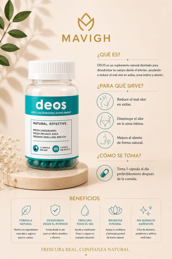 Suplemento desodorante interno en capsulas DEOS (30 cap)