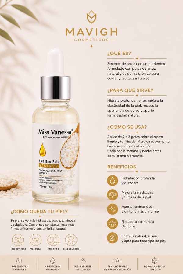SFPAA1002-1 Serum facial formulado con pulpa de arroz (30 ml) Miss Vanessa