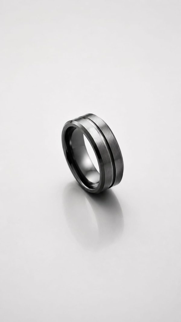 ANAIN1004-1 Anillo acero inoxidable negro