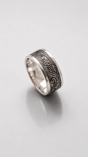 ANVG1001-1 Anillo vintage grabado size 7,8,9