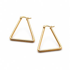 Arete argolla forma triangular dorado