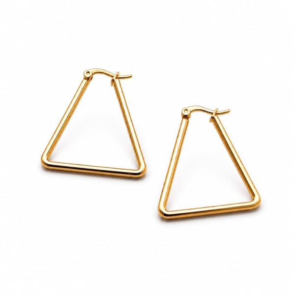 Arete argolla forma triangular dorado