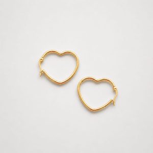 Arete argolla corazon dorado (pequeño,mediano)