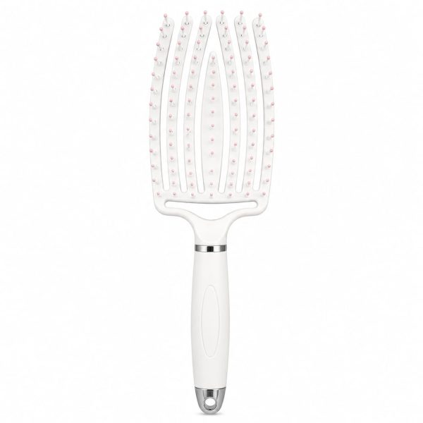 CDFC1001-2 Cepillo desenredante flexible para cabello (rosa,blanco)