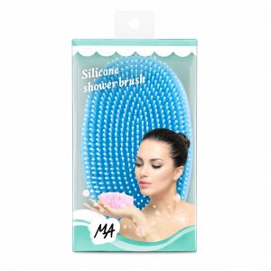 CDSCC1001-1 Cepillo de ducha silicona cerdas doble cara para exfoliación corporal y masaje cuero cabelludo