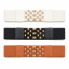Cinturón elástico diseño frontal tipo mosaico dorado (negro,blanco,marron)