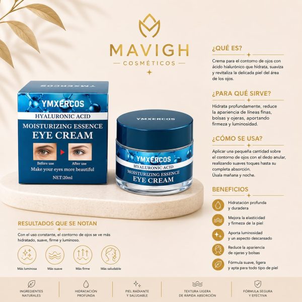 Contorno de ojos hidratante de acido hialuronico marca YMXERCOS
