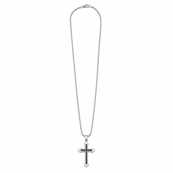 Cadena plateada varios diseños (brujula,estrella de la vida,cruz) para hombres