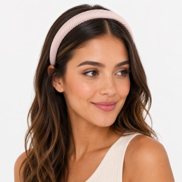 Diadema acolchada con acabado texturizado color (negro,rosa,gris)