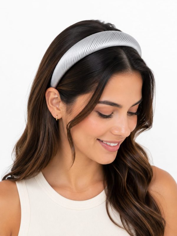 Diadema acolchada con acabado texturizado color (negro,rosa,gris)