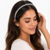 Diadema delgada con perlas y cristales (rosa,azul,negro,morado)