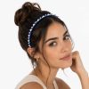 Diadema satinada con perlas decorativas (negro,lila,blanco,rosa,azul,marron)