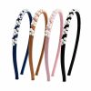 Diadema satinada con perlas decorativas (negro,lila,blanco,rosa,azul,marron)