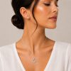 Juego cadena arete corazon plateado