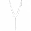 JCADCP1003-2 Juego cadena arete doble capa plateado
