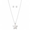 Juego cadena arete estrella plateado