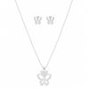 JCAMMP1012-1 Juego cadena arete mariposa minimalista plateado