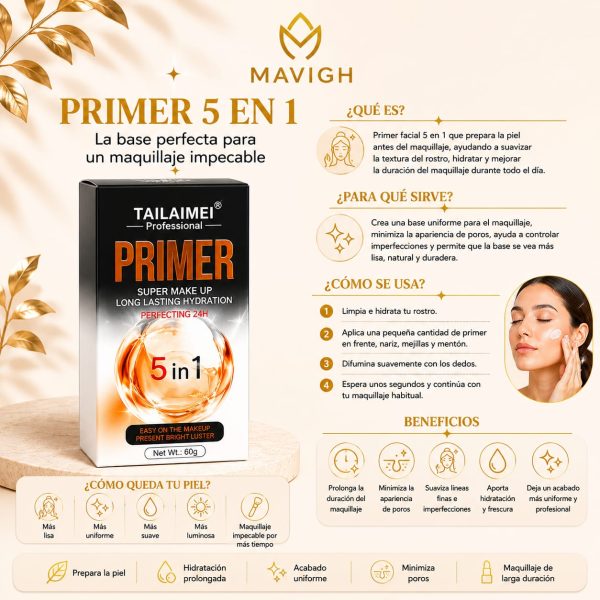 Primer hidratante marca Tailaimei Professional larga duracion hasta 24 h (60 g)