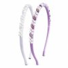 Diadema satinada con perlas decorativas (negro,lila,blanco,rosa,azul,marron)