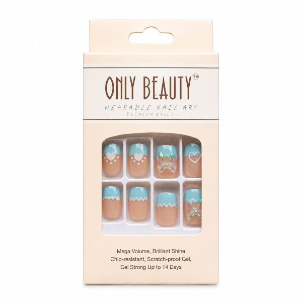 UÑPDD1001-3 Uñas postizas varioas diseños elegantes 3 D (Only Beauty,Pink Key Nail,X bonito)