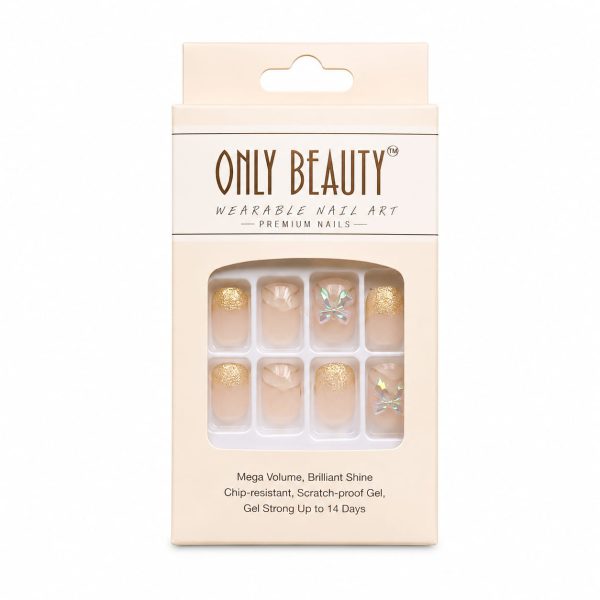 UÑPDD1001-5 Uñas postizas varioas diseños elegantes 3 D (Only Beauty,Pink Key Nail,X bonito)
