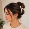 Vincha de cabello con 2 perlas acabado nacarado (café,negro,blanco,naranja)