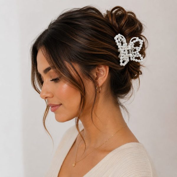 VCPF1009-1 Vincha de cabello diseño de perlas y detalles florales