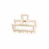 Vincha de cabello pequeña rectangular de perlas