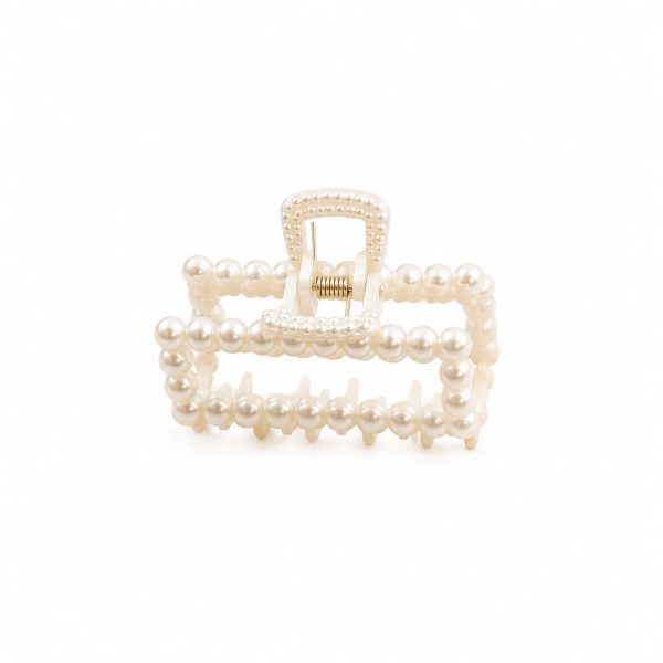 Vincha de cabello pequeña rectangular de perlas