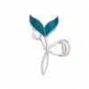 Vincha metálica de cabello diseño hoja azul con perla