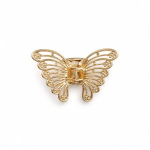 Vincha metálica dorada diseño mariposa