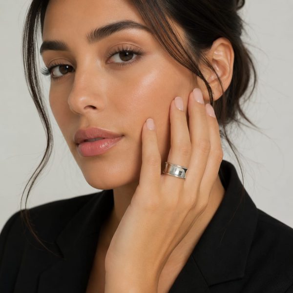 Anillo liso plateado