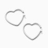 ARCP1002-1 Argolla forma de corazon plateado