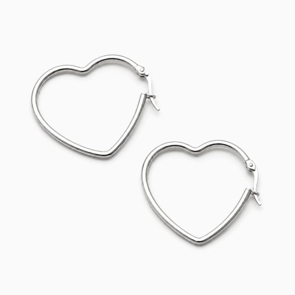 ARCP1002-1 Argolla forma de corazon plateado