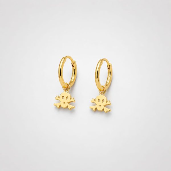 Argolla huggie dije calavera dorado