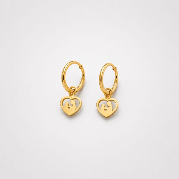 Argolla huggie dije corazon mama y bebe dorado