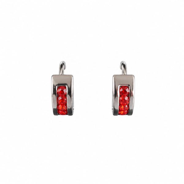 ARHCTR10010-1 Argolla huggie con circonias (transparente,rojo)