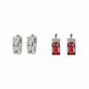 ARHCTR10010-3 Argolla huggie con circonias (transparente,rojo)