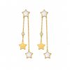 Arete largo estrella dorada
