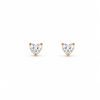 Aretes pequeños corazon cristal brillante dorado