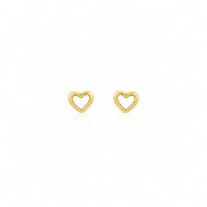 Aretes pequeños corazon dorado