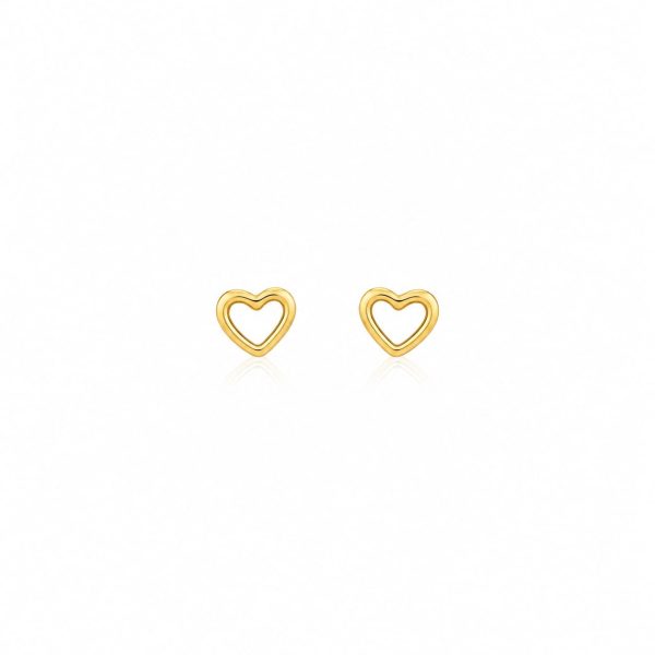 Aretes pequeños corazon dorado