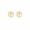 ARPCLD10016-1 Aretes pequeños circulo luna dorado