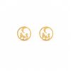 Aretes pequeños circulo niñas dorado