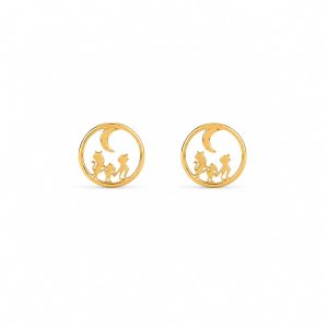 Aretes pequeños circulo niñas dorado