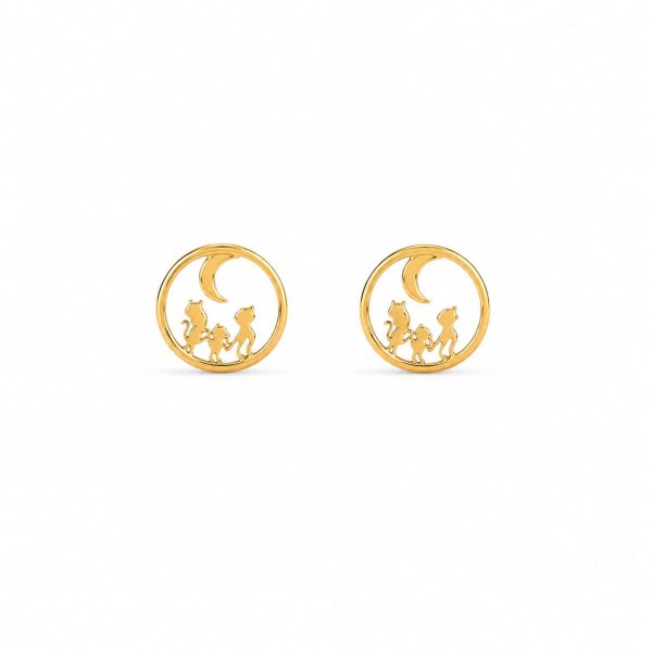 Aretes pequeños circulo niñas dorado