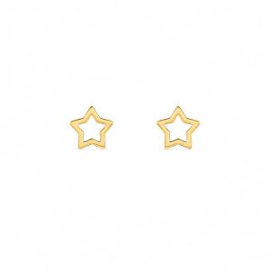 Aretes pequeños estrella dorada