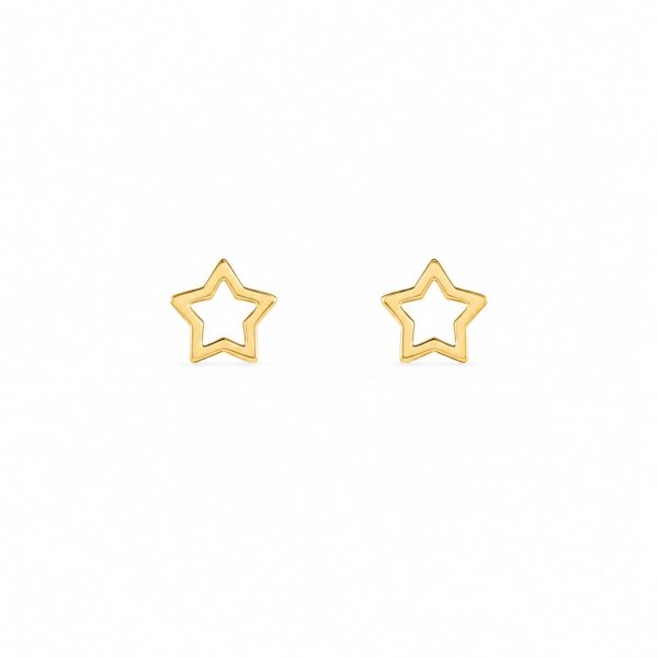 Aretes pequeños estrella dorada