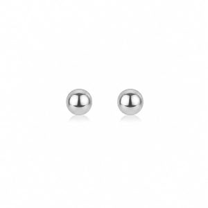 Aretes pequeños diseño esfera plateado